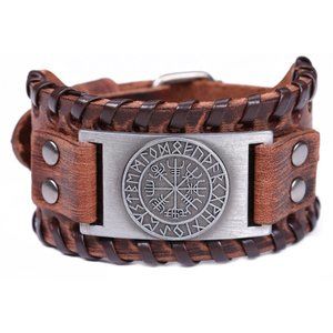 Leather Viking Compass Bracelet